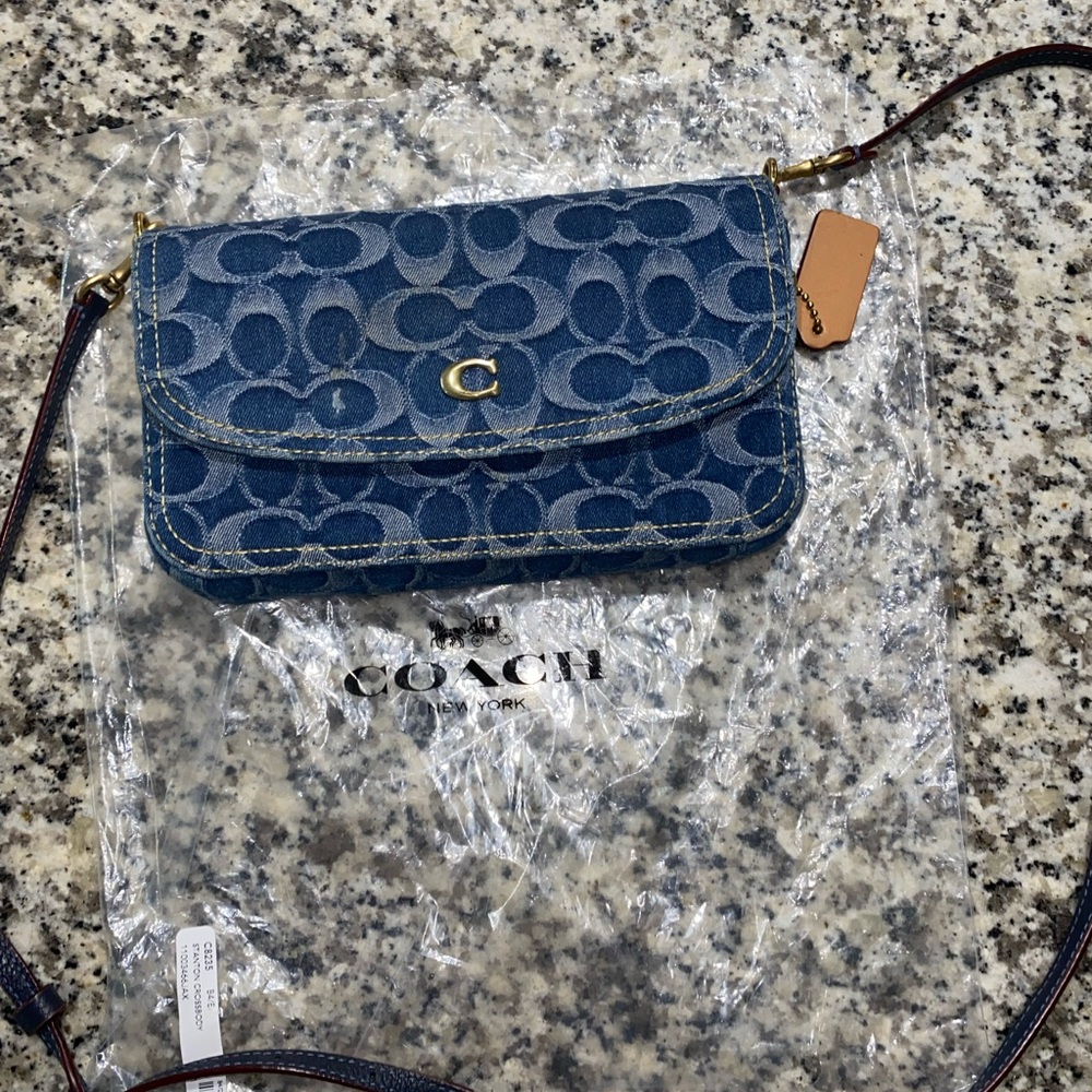 Denim Coach crossbody bag